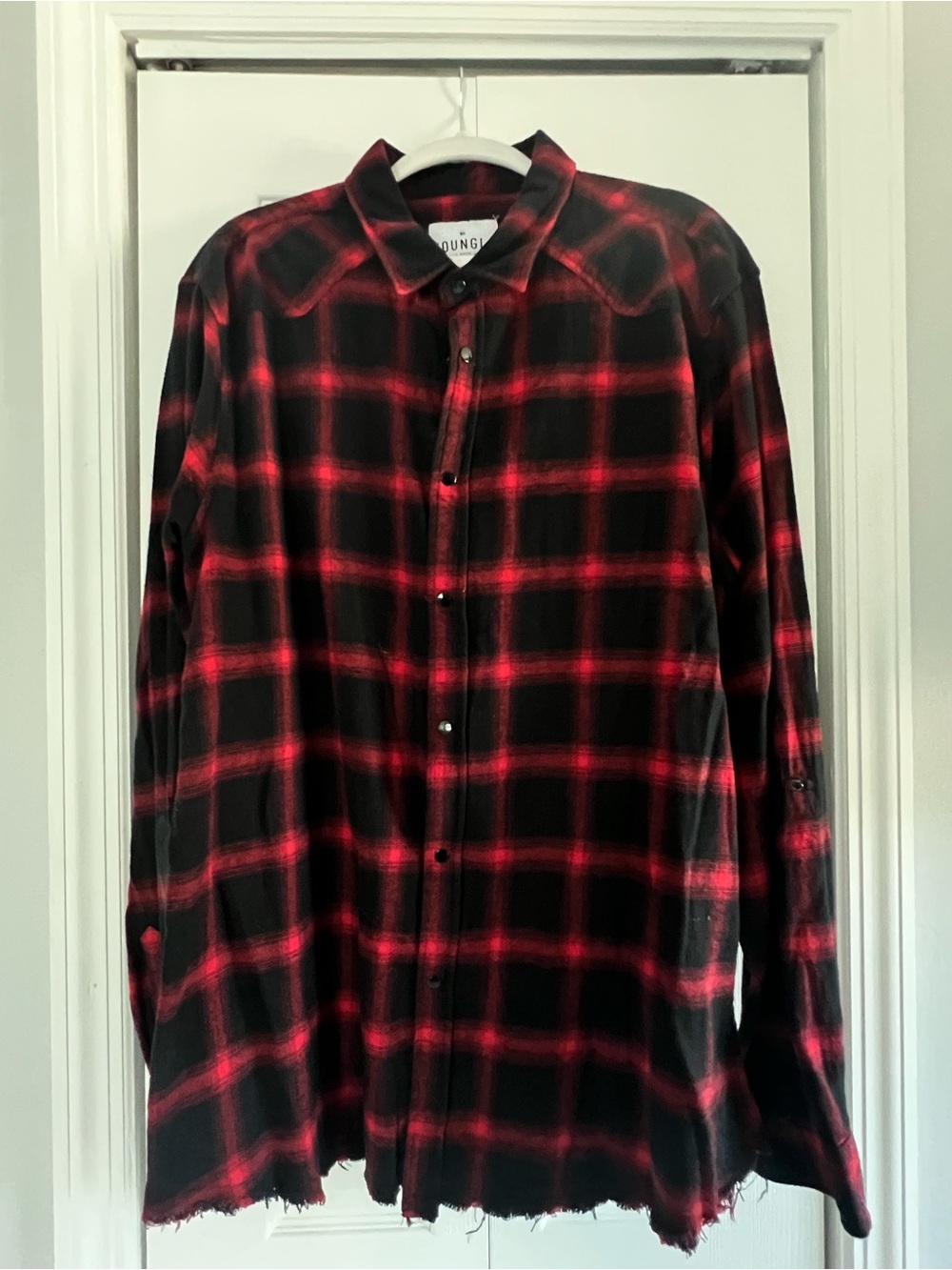 Men's YoungLA Distressed Flannel Button-Downs - Size XXL (Set of 2)